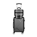 Wanderlite 2Set 20 Inch Luggage Case with 12 Inch Handheld Luggage Box Hard Shell Travel Suitcase TSA Lock Black - Side View