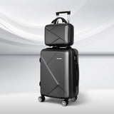 Wanderlite 2Set 20 Inch Luggage Case with 12 Inch Handheld Luggage Box Hard Shell Travel Suitcase TS