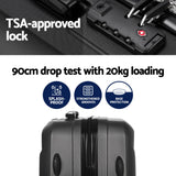 Wanderlite 2Set 20 Inch Luggage Case with 12 Inch Handheld Luggage Box Hard Shell Travel Suitcase TSA Lock Black - Top-Down View