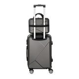 Wanderlite 2Set 20 Inch Luggage Case with 12 Inch Handheld Luggage Box Hard Shell Travel Suitcase TSA Lock Dark Grey - Side View
