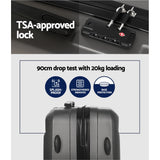 Wanderlite 2Set 20 Inch Luggage Case with 12 Inch Handheld Luggage Box Hard Shell Travel Suitcase TSA Lock Dark Grey - Top-Down View