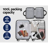 Wanderlite 2Set 20 Inch Luggage Case with 12 Inch Handheld Luggage Box Hard Shell Travel Suitcase TSA Lock Dark Grey - Rear View