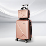 Wanderlite 2Set 20 Inch Luggage Case with 12 Inch Handheld Luggage Box Hard Shell Travel Suitcase TS