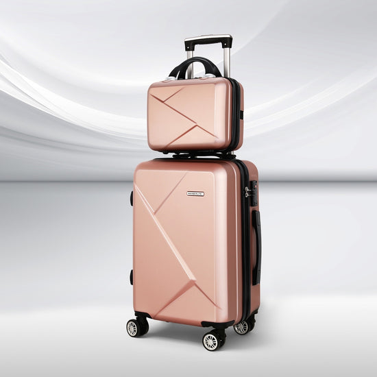 Wanderlite 2Set 20 Inch Luggage Case with 12 Inch Handheld Luggage Box Hard Shell Travel Suitcase TS