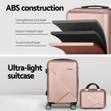 Wanderlite 2Set 20 Inch Luggage Case with 12 Inch Handheld Luggage Box Hard Shell Travel Suitcase TS