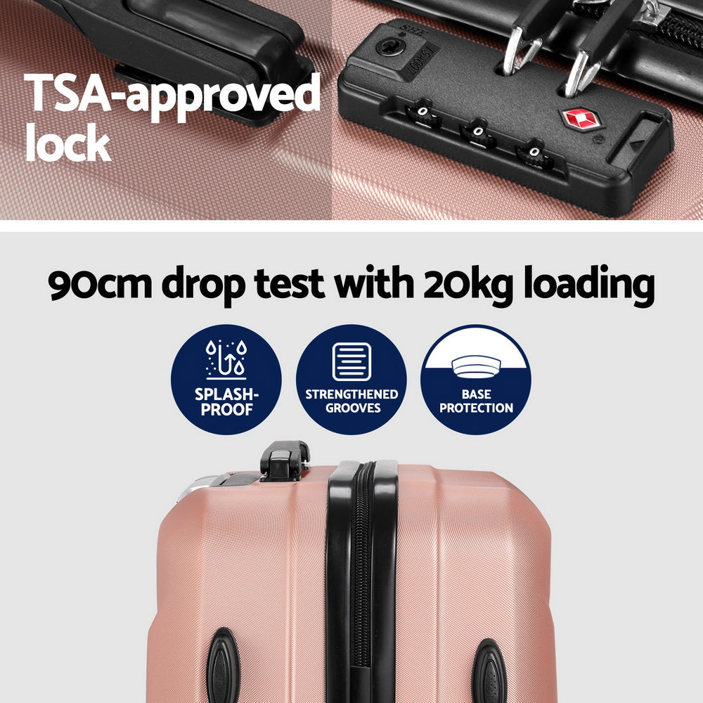 Wanderlite 2Set 20 Inch Luggage Case with 12 Inch Handheld Luggage Box Hard Shell Travel Suitcase TS
