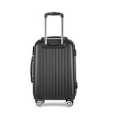 Wanderlite 24 Inch Luggage with TSA Lock Spinner Travel Suitcase Carry On Hard Shell Luggage Case Black - Side View