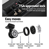 Wanderlite 24 Inch Luggage with TSA Lock Spinner Travel Suitcase Carry On Hard Shell Luggage Case Black