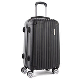 Wanderlite 28 Inch Luggage with TSA Lock Spinner Carry On Hard Shell Travel Suitcase Luggage Case Black - Low Angle