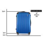 Wanderlite 28 Inch Luggage with TSA Lock Spinner Carry On Hard Shell Travel Suitcase Luggage Case Blue - Front View