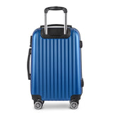 Wanderlite 28 Inch Luggage with TSA Lock Spinner Carry On Hard Shell Travel Suitcase Luggage Case Blue - Side View