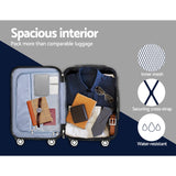 Wanderlite 28 Inch Luggage with TSA Lock Spinner Carry On Hard Shell Travel Suitcase Luggage Case Blue - Rear View