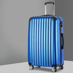 Wanderlite 28 inch blue hard shell spinner suitcase