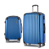 Wanderlite 20-28 Inch Luggage 2Set with TSA Lock Spinner Carry On Hard Shell Travel Suitcase Luggage Case Blue - Low Angle