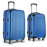 Wanderlite 20-28 Inch Luggage 2Set with TSA Lock Spinner Carry On Hard Shell Travel Suitcase Luggage Case Blue - Side View