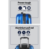Wanderlite 20-28 Inch Luggage 2Set with TSA Lock Spinner Carry On Hard Shell Travel Suitcase Luggage Case Blue - Top-Down View