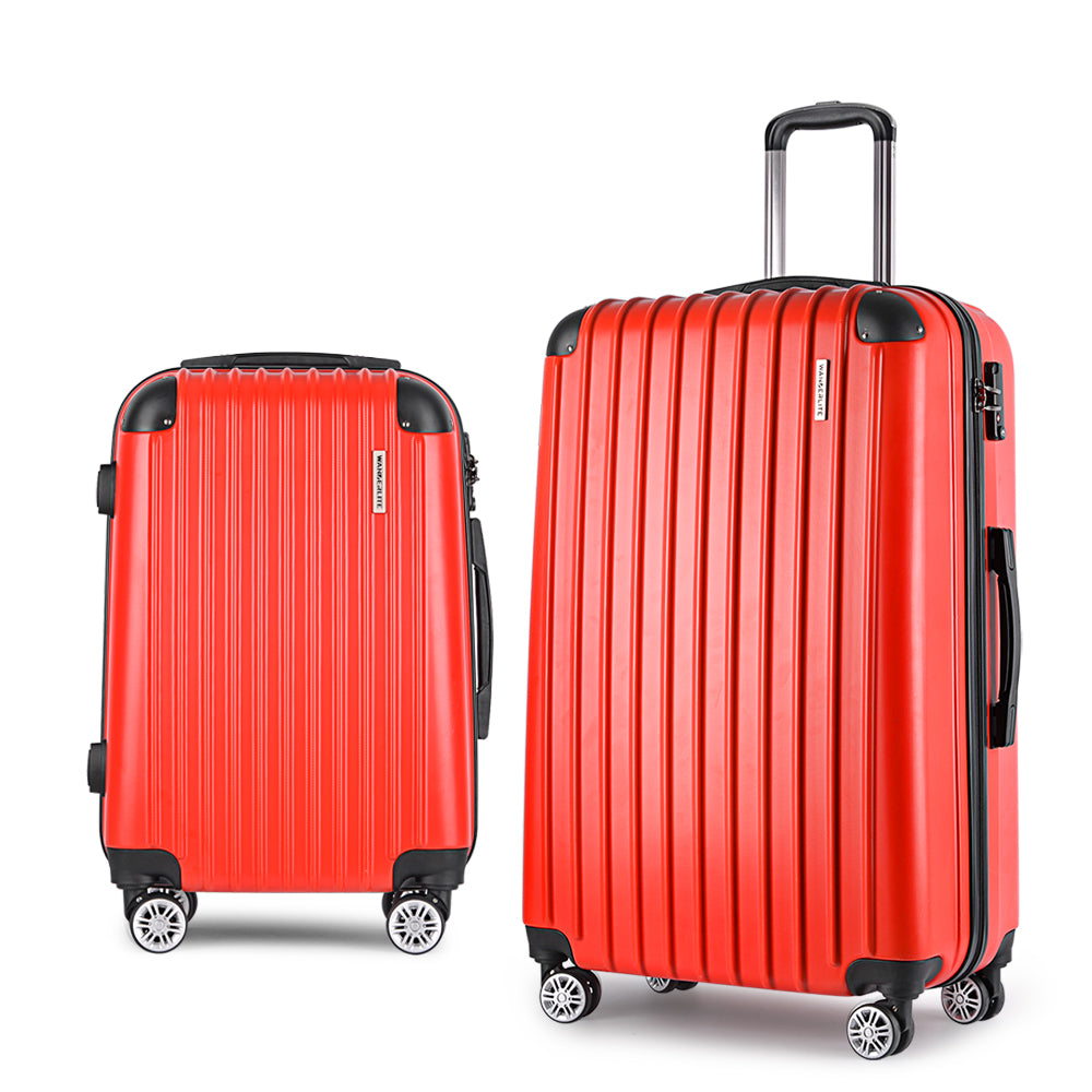 Wanderlite 20-28 Inch Luggage 2Set with TSA Lock Spinner Carry On Hard Shell Travel Suitcase Luggage