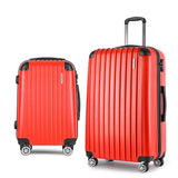 Wanderlite 20-28 Inch Luggage 2Set with TSA Lock Spinner Carry On Hard Shell Travel Suitcase Luggage Case Red - Low Angle