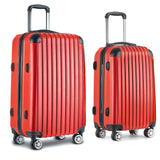 Wanderlite 20-28 Inch Luggage 2Set with TSA Lock Spinner Carry On Hard Shell Travel Suitcase Luggage Case Red - Side View