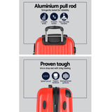 Wanderlite 20-28 Inch Luggage 2Set with TSA Lock Spinner Carry On Hard Shell Travel Suitcase Luggage Case Red - Top-Down View