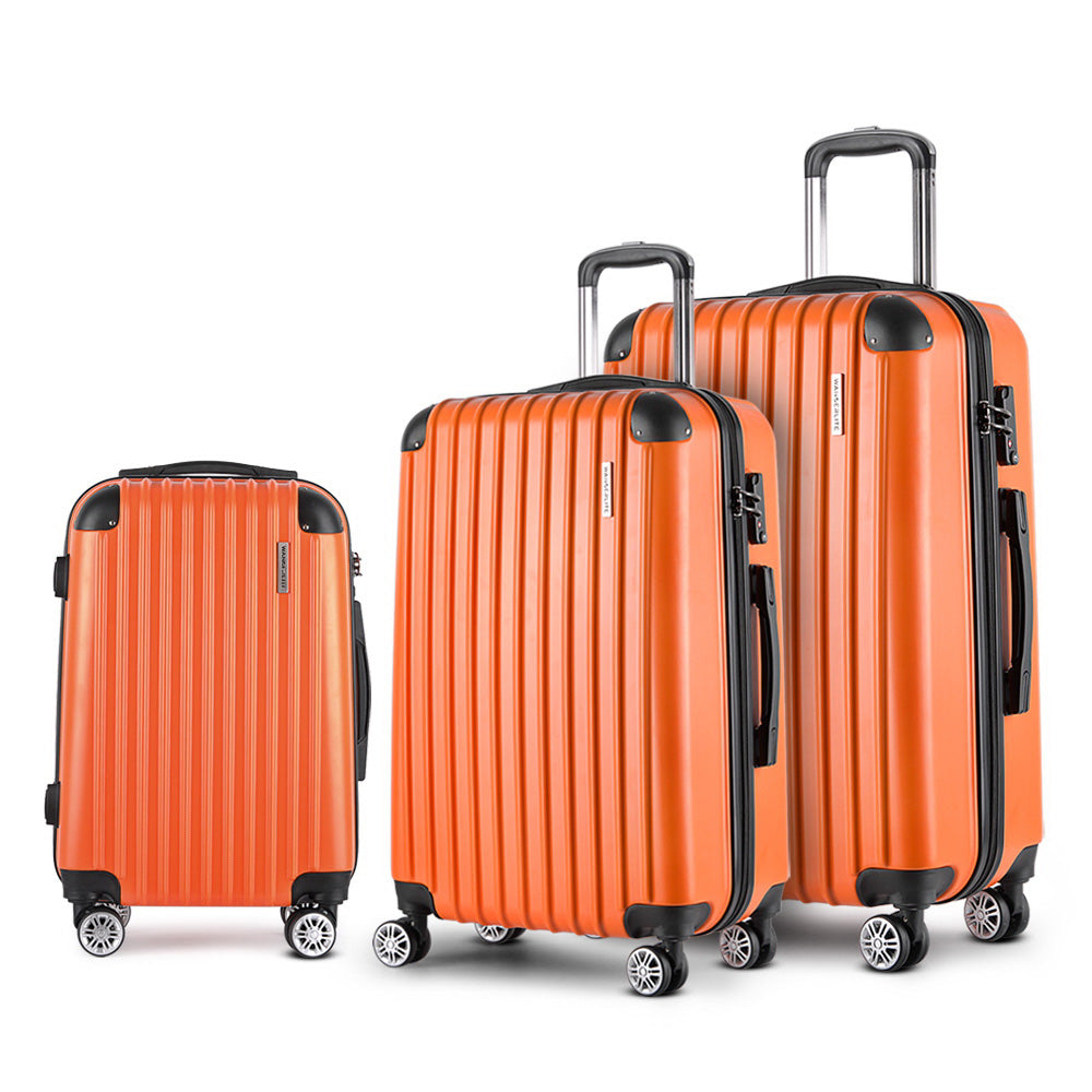 Wanderlite 20-24-28 Inch Luggage 3Set with TSA Lock Spinner Carry On Hard Shell Travel Suitcase Lugg