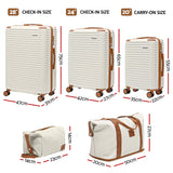 Wanderlite 5pcs Luggage Suitcase Set Trolley Travel TSA Lightweight Hard Case - Front View