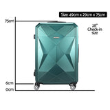 Wanderlite 28-inch Luggage Set with TSA Lock?ABS Hard Shell Travel Suitcase Organiser Luggage Case Atrovirens - Front View