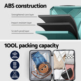 Wanderlite 28-inch Luggage Set with TSA Lock?ABS Hard Shell Travel Suitcase Organiser Luggage Case Atrovirens - Top-Down View