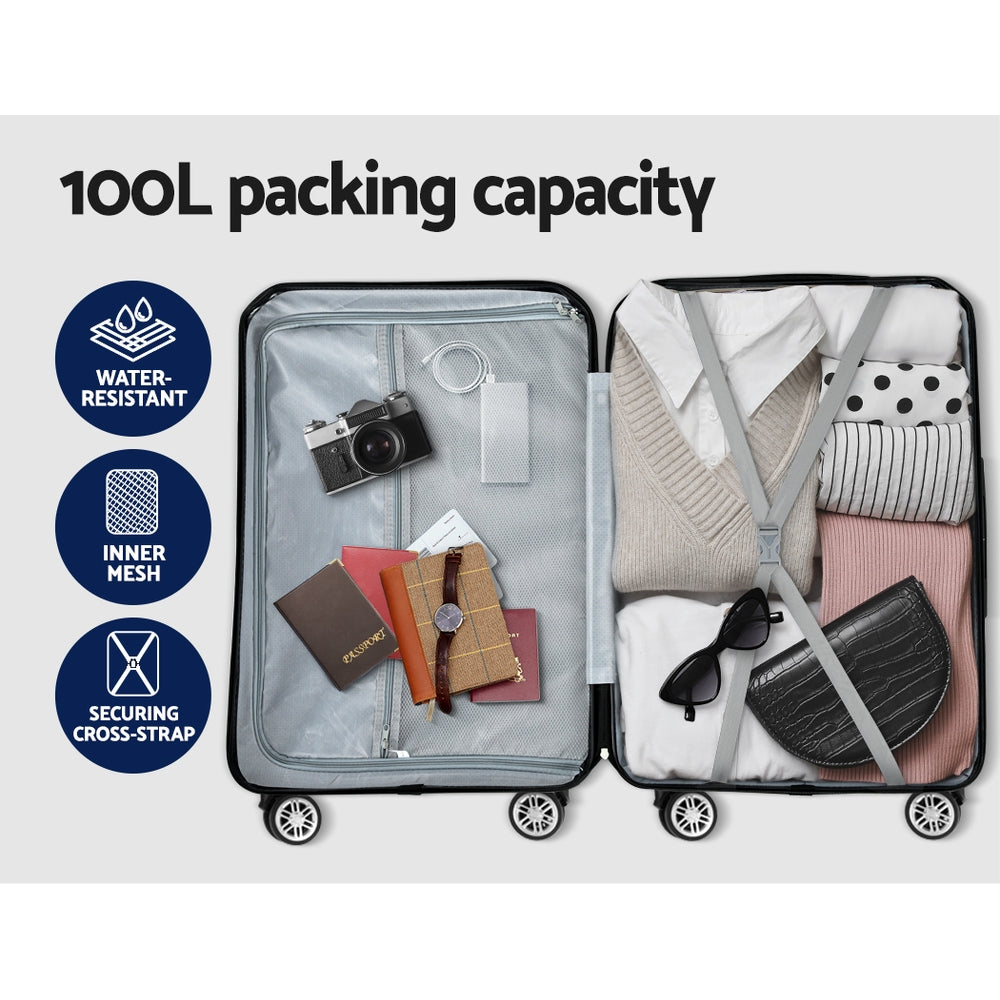 Wanderlite 28-inch Luggage Set with TSA Lock?ABS Hard Shell Travel Suitcase Organiser Luggage Case B