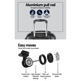 Wanderlite 3 Set Luggage 20-24-28 Inch with Zipper Lock Carry On Hard Shell Travel Suitcase Luggage Case Black - 45-Degree Angle