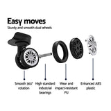 Wanderlite 3 Set Luggage 20-24-28 Inch with Zipper Lock Carry On Hard Shell Travel Suitcase Luggage Case Blue - 45-Degree Angle