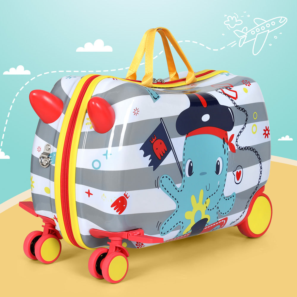 Wanderlite 17 Kids Ride On Luggage Children Suitcase Trolley Travel Octopus