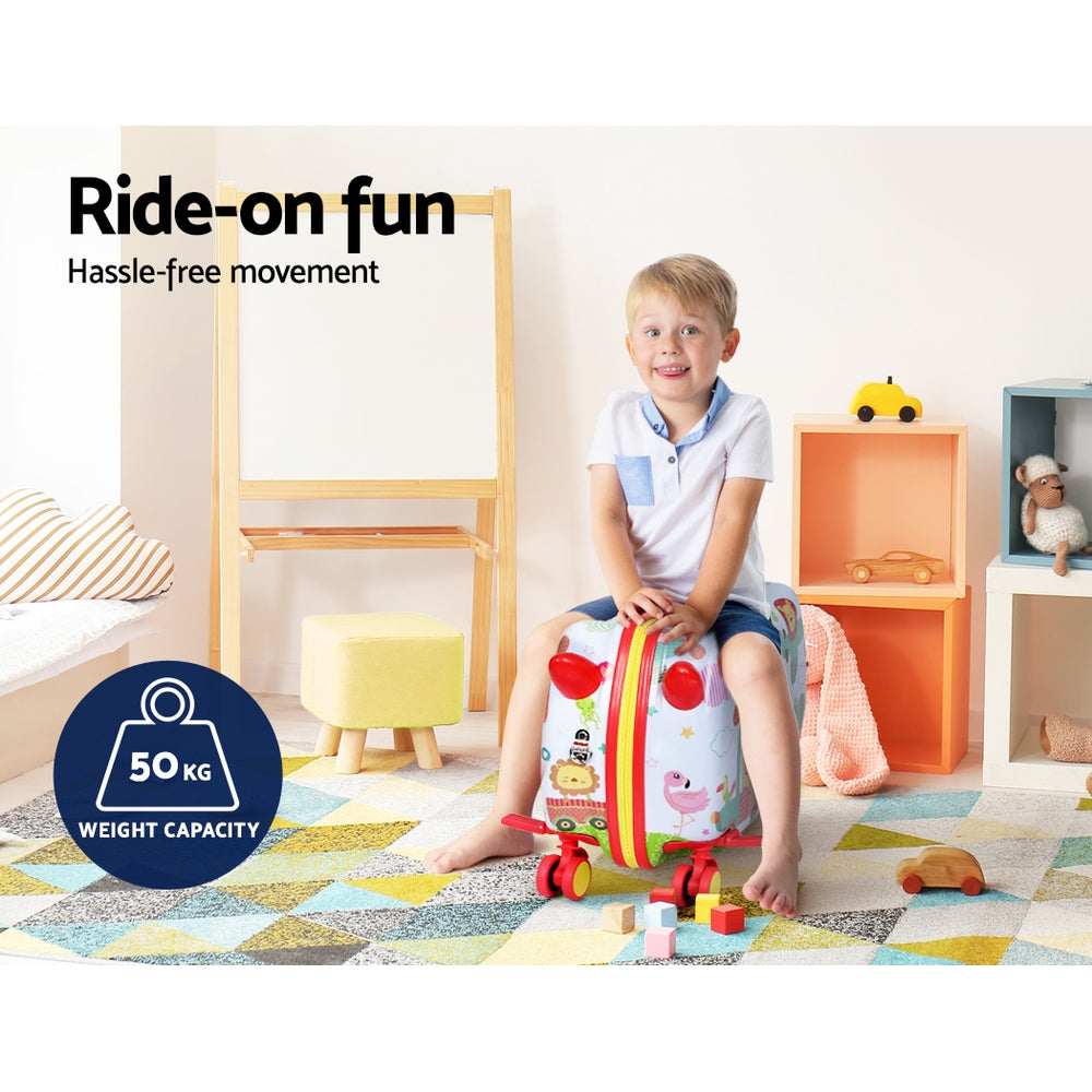 Wanderlite 17 Kids Ride On Luggage Children Suitcase Trolley Travel Zoo