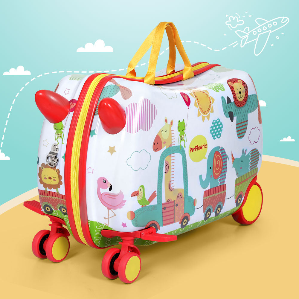 Wanderlite 17 Kids Ride On Luggage Children Suitcase Trolley Travel Zoo