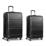 Wanderlite 2Set 20-28 Inch Luggage with TSA Lock Spinner Travel Suitcase Carry On Hard Shell Luggage Case Black - Side View