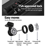 Wanderlite 3Set 20-24-28 Inch Luggage with TSA Lock Spinner Travel Suitcase Carry On Hard Shell Lugg