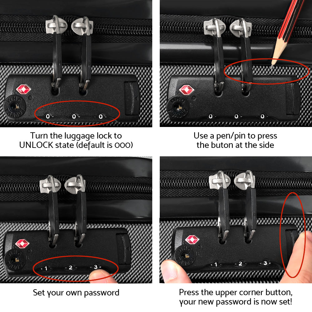 Wanderlite 3Set 20-24-28 Inch Luggage with TSA Lock Spinner Travel Suitcase Carry On Hard Shell Lugg