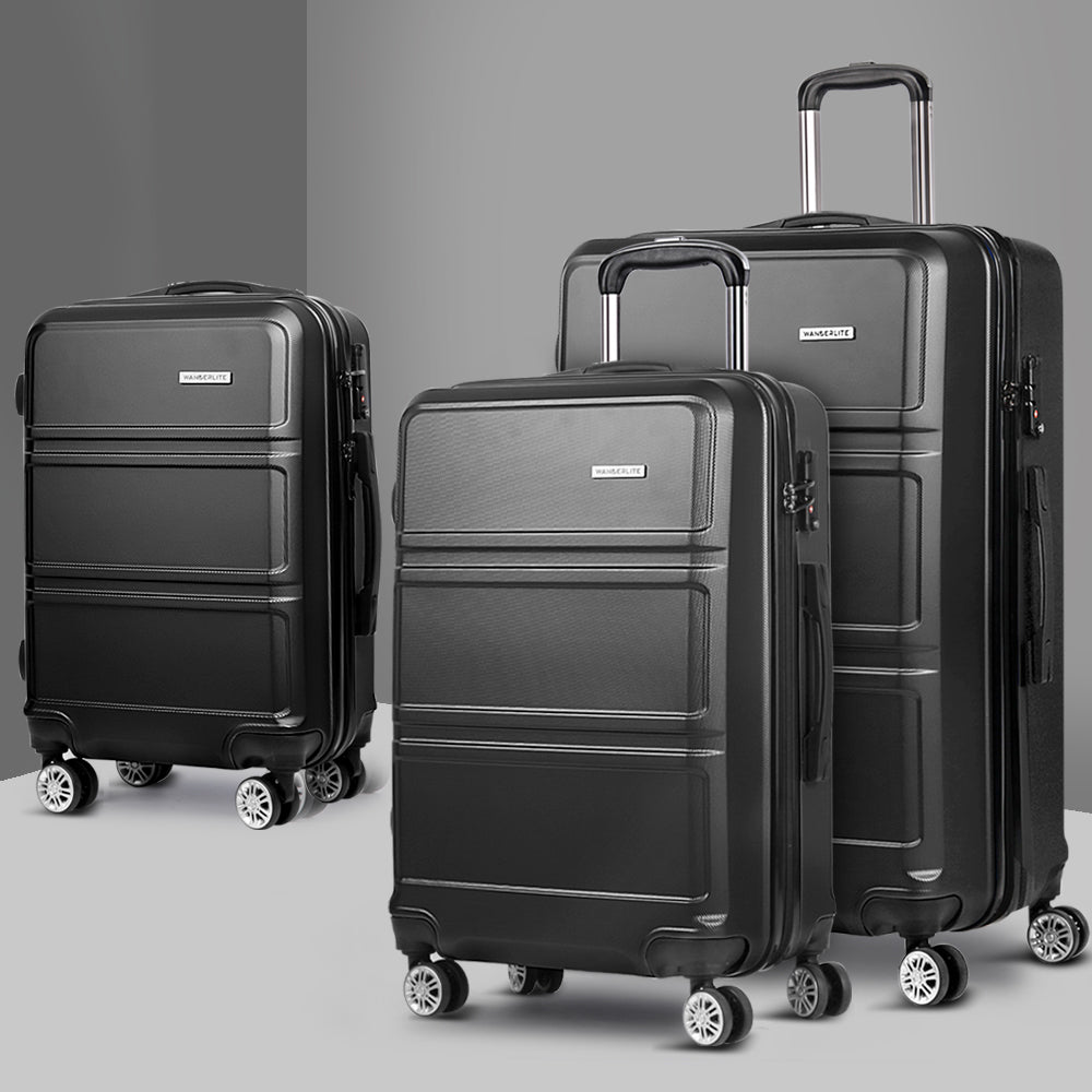 Wanderlite 3Set 20-24-28 Inch Luggage with TSA Lock Spinner Travel Suitcase Carry On Hard Shell Lugg