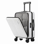 Wanderlite 20" Luggage Suitcase Front Pocket Travel Carry On Dual TSA White