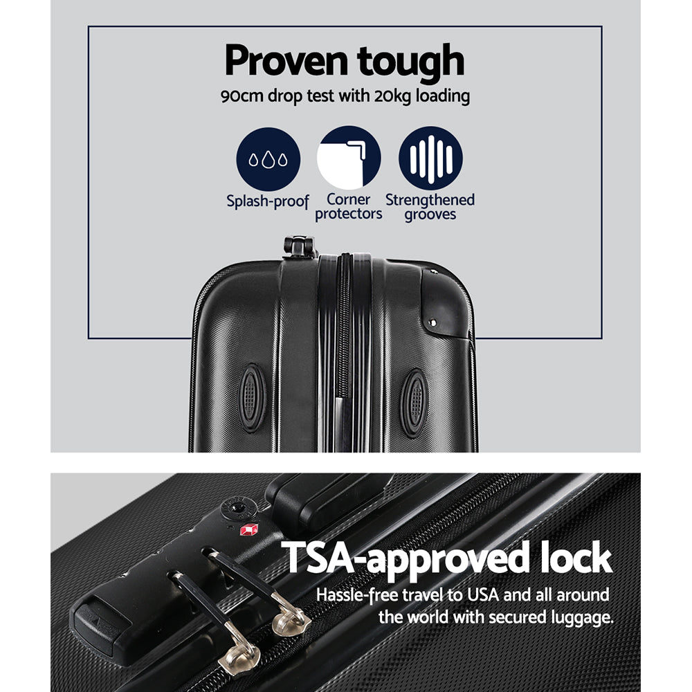 Wanderlite 3 Set Luggage 20-24-28 Inch with TSA Lock Spinner Hard Shell Travel Suitcase Luggage Orga