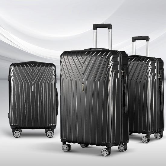 Wanderlite 3 Set Luggage 20-24-28 Inch Suitcase with TSA Lock Carry On Hard Shell Travel Luggage Org