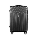 Wanderlite 3 Set Luggage 20-24-28 Inch Suitcase with TSA Lock Carry On Hard Shell Travel Luggage Organiser Case Black - Side View