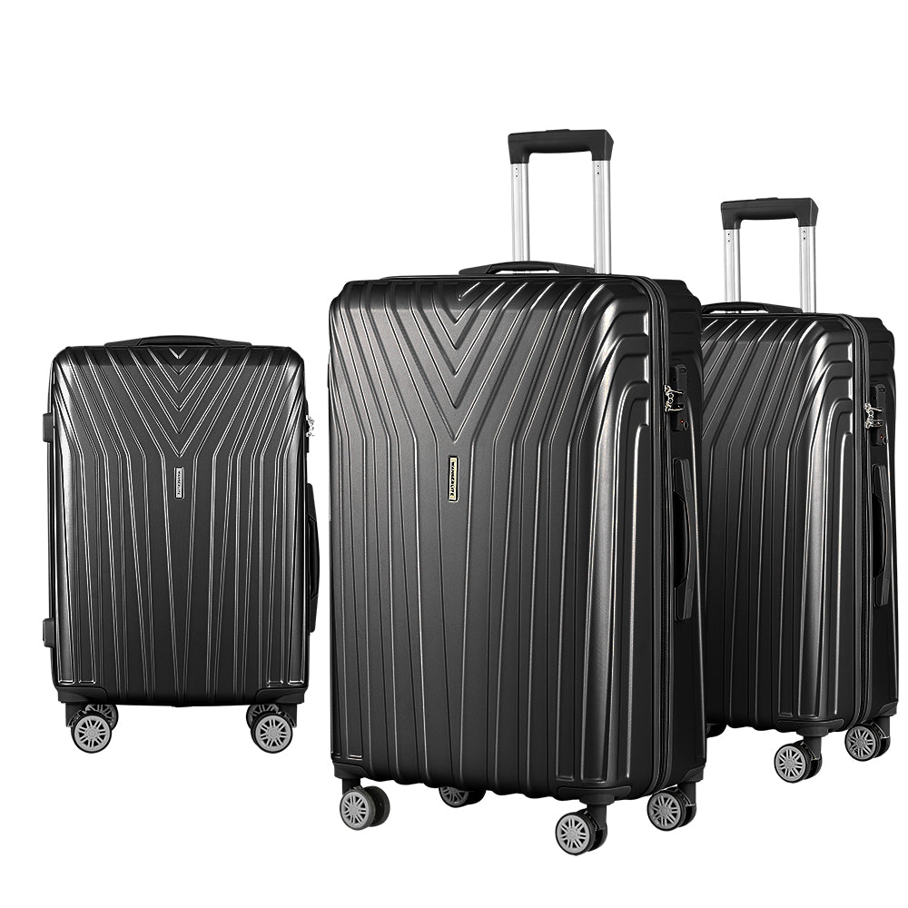Wanderlite 3 Set Luggage 20-24-28 Inch Suitcase with TSA Lock Carry On Hard Shell Travel Luggage Org