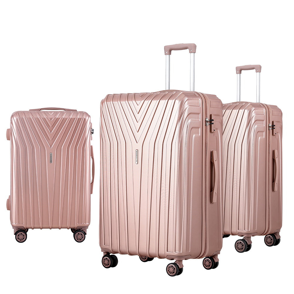 Wanderlite 3 Set Luggage 20-24-28 Inch Suitcase with TSA Lock Carry On Hard Shell Travel Luggage Org