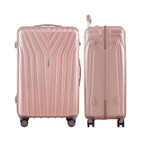 Wanderlite 3 Set Luggage 20-24-28 Inch Suitcase with TSA Lock Carry On Hard Shell Travel Luggage Organiser Case Pink - Side View