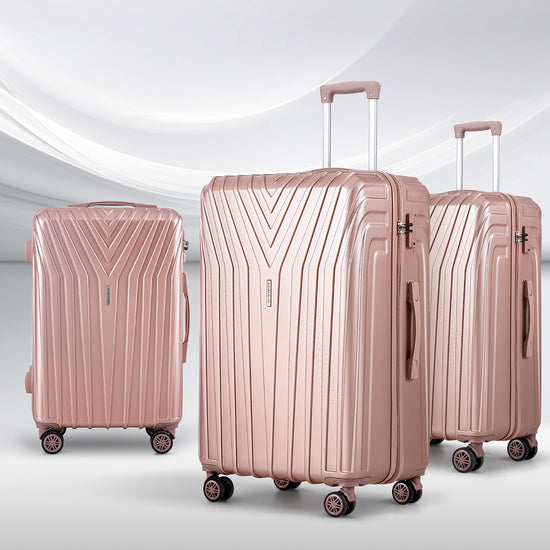 Wanderlite 3 Set Luggage 20-24-28 Inch Suitcase with TSA Lock Carry On Hard Shell Travel Luggage Org