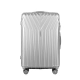 Wanderlite 3 Set Luggage 20-24-28 Inch Suitcase with TSA Lock Carry On Hard Shell Travel Luggage Organiser Case Silver - Side View