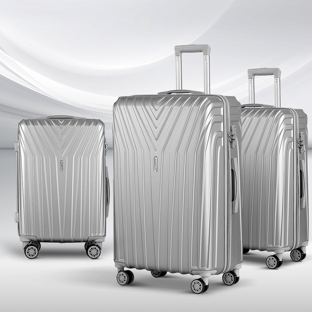 Wanderlite 3 Set Luggage 20-24-28 Inch Suitcase with TSA Lock Carry On Hard Shell Travel Luggage Org