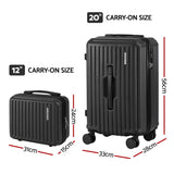 Wanderlite 2pcs Trunk Luggage Suitcase Travel Carry On TSA Lock 12