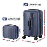 Wanderlite 2pcs Trunk Luggage Suitcase Travel Carry On TSA Lock 12